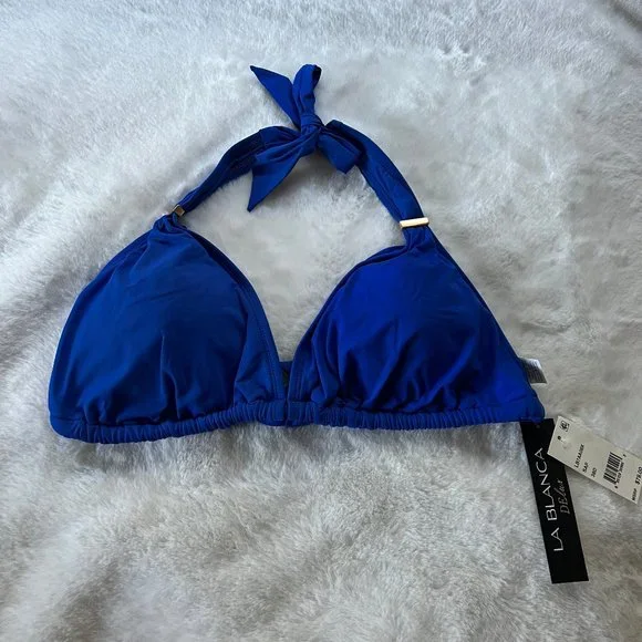 NEW! La Blanca Sapphire Halter Bikini Top - Picture 4 of 7